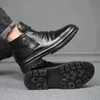 Buty męskie motocyklowe but moda platforma wysokiej platformy Wodoodporne buty kostki na zewnątrz swobodne skórzane buty dla mężczyzn botas męskie