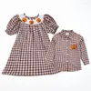 Dziewczyna sukienki Girlymax rodzeństwo jesień Święto Dziękczynienia Baby Dziewczyna Turcja Smocked Dress Chłopca