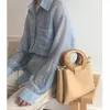 Vintage drewniany rączka rączka dla kobiet torebki swobodne ramię w torbie krzyżowe torby projektantów torebka duże wiadra TOTE256C