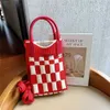 Shoulder Bags Fasion Knied Plaid Women andbags Designer Woolen Small Tote Bag Casual Woven Soulder Crossbody Sopper Purse 2023H2421
