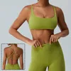 Aktiva skjortor Square Neck Women's Workout Sports Bras Snabbtorkning Underkläder Fitness Backless Criss Cross Bra Yoga Crop Tank Top