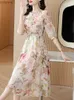 Grundlegende Casual Kleider Frauen Rosa Seide Elegante Casual Festival Vestidos Sommer Mode Chic Koreanische Einteiliges Kleid 2023 Neue Luxus Party Abendkleid YQ240201