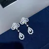 Dangle Earrings Huitan Trendy Women's Flower Design Sparkling Cubic Zirconia Wedding Party Luxury Female Jewelry