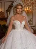 Bling Wedding Vintage Dress 2024 Modest Ball Gown Dresses Sexy Ball Gown Wed Gowns Crystals Beaded Ruched Plus Size Cathedral Train Royal Bridal Gowns es s s