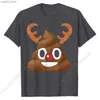 Męskie koszulki koszulki renifery renifery śmieszne świąteczne pupę emoct prezent koszulka t-shirt dla chłopców szalone mężczyźni topy koszulka zabawna grupa bawełna Q240201