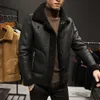 Designer Plus Fat Winter Manteau en cuir pour homme et veste intégrée en fourrure pour jeunes Pu Guy QI88