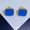 Vergulde gouden klaver studs designer oorbel voor dames unieke kleine parelmoer klassieke orecchini cjewelers zilveren kleur luxe oorbellen sieraden zB006 E23