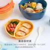 Dinnerware 2 Layer Plastic Lunch Box Microwave Cartoon Student Child Bento Grid Kawaii Container Fruit Fresh Keeping Portable Lunchbox
