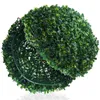 Flores decorativas bola de grama jardim esfera decorações de teto bolas ornamento ao ar livre simulado topiaria adornos folha verde redonda