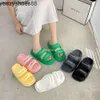 Slippers Mo Dou 2023 EVA Slippers Women Thick Sole Double Belt Soft Soled Couples Beach Sandals Fashion Pure Colors Comfortable Lining R230208