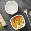 Talerze biała kreatywna ceramiczna mała miska miska wysokiej jakości deser budyńca do domu zupa na parze. Air Fryer Baking