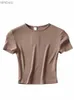 T-Shirt femme Mode Décontracté 2022 Été Femme Slim Fit t-shirt serré Coton Manches Courtes O-cou t-shirt Récolte Hauts L240201