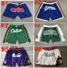 2024 New Men Team Team Basketball Short Just Don Shorts avec Pockets Zipper Baseball Football Sport Wear Pantal