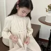 Vestidos de menina roupas infantis de alta qualidade estilo pastoral francês vestido bordado sólido meninas