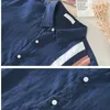 Spring and Autumn Mens Square Neck Loose Spliced Cotton and Hemp Art Leisure Fashion Elegant Commuting Long Sleeved Shirt 240201