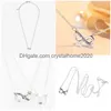 Collares pendientes Collar colgante infinito brillante para joyería de boda de plata esterlina real Mujeres Novia Regalo Cz Diseñador de diamantes Dhovy