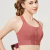 Soutien-gorge de sport à fort impact, fermeture éclair avant, sous-vêtements de Fitness, coussinets une pièce, bretelles réglables, grande taille, Push Up, Yoga