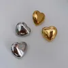 Stud Earrings Vintage Metal Gold-plated Smooth Love Heart Large For Women Chunky Stainless Steel Daily Jewelry Accessory