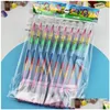 Canetas de pintura atacado empilhável pintura caneta buildable arco-íris crayon natal páscoa festa de aniversário favor goodies saco enchimentos gota dhxgs