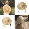 Wide Brim Hats Straw Hat With Ribbon Wavy Pattern Sun Protection Outdoor Beach Sunhat Summer294z