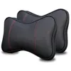 Capas de assento de carro 2 pacotes de encosto de cabeça almofada de espuma de memória com capa de pu suporte de pescoço para preto vermelho