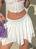 Skirts IAMHOTTY Asymmetrical A-line Pleated Mini Skirt Low Waist Fairycore Sweet Short Skirts Aesthetic Cute Coquette Outfit Y2K Women YQ240201