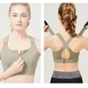 Soutien-gorge de sport à fort impact, fermeture éclair avant, sous-vêtements de Fitness, coussinets une pièce, bretelles réglables, grande taille, Push Up, Yoga