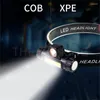 Headlamps LED Headlamp10W Portable Mini Powerful XPE COB USB Rechargeable Headlight Built-in Battery Waterproof Head Torch Lamp