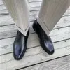 공식적인 신발 이탈리아 부츠 남자를위한 검은 색 브라운 드레스 부츠에 진짜 가죽 남성 발목 슬립
