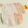 Kleidungssets CitgeeAutumn Kleinkind Baby Mädchen Herbstkleidung Gänseblümchen bestickt Langarm Sweatshirt Tops Solide Hosen Set Frühlingsoutfit