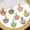 Pendant Necklaces JUYA 18K Gold Plated Litter Bear Pendants With Zircon Gem Charms For Women Necklace Choker DIY Luxury Jewelry Making