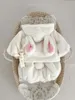 Kledingsets 7858 Baby Set Pluche Konijn Pak 2024 Herfst Winter Koreaanse Leuke Warme Meisjesjas Korte Tweedelige