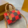 Novo designer saco mini alta qualidade bolsa de luxo marca moda xadrez travesseiro saco couro genuíno crossbody saco luxo bolsa ombro 20cm