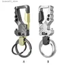 Keychains Lanyards Bottle Opener Keychain Beer Opening Keyholders Bottle Opening Tool Outdoor Use Metal Key Ring Hanging Tools Accessories Q240201