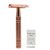 Rose Gold Razor Classic Double Edge Safety Razor för män Rakning av kvinnors hårborttagning 10 Rakblad MANUAL RAKAVER KVINE240129