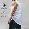 Men's Tank Tops Summer Quick Dry Sports T Shirts For Men Solid Color Sleeveless Gym Muscle Top Fitness Bodybuilding Running Tees YQ240131