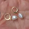 Dangle Earrings 9-10mm Natural Baroque Fresh Water Pearl Gold CARNIVAL Classic Gift Diy Fashion FOOL'S DAY Holiday Gifts Year