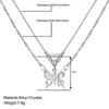 Chokers Y2K Crystal Butterfly Pendant Necklace Women Light Luxury Girl Punk Heart Grunge Clavicle Chain Fashion Party Gift 2023 YQ240201