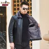 Winter Leather Jacket for Men in Designer Middle Aged and Elderly with Collar Plush Mens Oversized GDRD