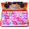 Party Decoration 50pcs Christmas Decorations Creative Cute Glowing Ring Brooch Santa Snowman Rings For Kids Gifts Navidad 2024 Supplies