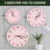 Wandklokken Geometrische abstracte lijn Roze bedrukte klok Moderne stille woonkamer Home Decor hangend horloge