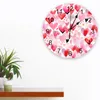 Wandklokken Valentijnsdag Aquarel Liefde Handgetekende Gedrukte Klok Moderne Stille Woonkamer Home Decor Hangend Horloge