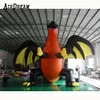 6 mH (20 pies) con soplador, venta al por mayor, superventas, decoración del centro comercial de Halloween negro asustado, dragón inflable gigante con alas a la venta