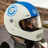 オートバイヘルメットヴィンテージユニセックスファッションフルフェイスヘルメットダブルレンズ断面スクーターバイクの安全性