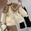 Jackets Girls Fleece Jacket Winter Children Cotton Coat Padded Thickened Warm Overcoat Toddler Solid Parkas Fashion Outwear 2-8 Years