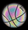Säljer PU Basketball Reflective Ball Glow Basketball Size 7 utomhus inomhusboll Glödande lysande basketbol Gift240129