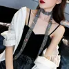 Chokers Tie Exaggerated Rhinestones Temperament Necklace Modern City Trend Necklace YQ240201