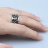 Cluster Rings Odin Raven Ring Nordic Viking Rune Valknut Amulet Stainless Steel Men Gift