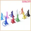 50pcs Lot Paris Eiffel Tower keychain Mini Eiffel Tower Candy Color Keyring Store Advertising Service Equipment Keyfob264m