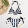 Sexy Damen-Bikini-Sets, Designer-Badebekleidung mit Neckholder, gestuft, rückenfrei, luxuriöser bedruckter Badeanzug mit niedriger Taille